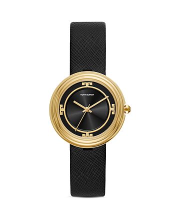 Tory Burch Bailey Leather Strap Watch, 34mm | Bloomingdale's