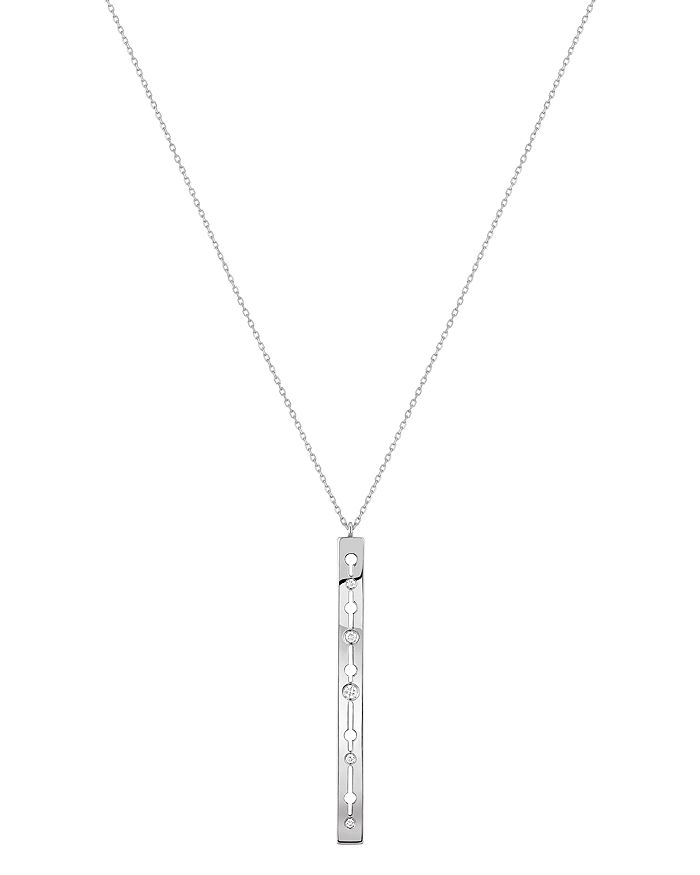 Dinh Van 18k White Gold Pulse Pendant Necklace With Diamonds, 35.4