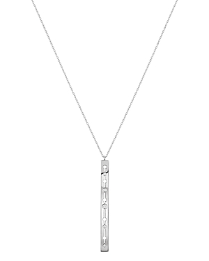 18K White Gold Pulse Pendant Necklace with Diamonds, 35.4