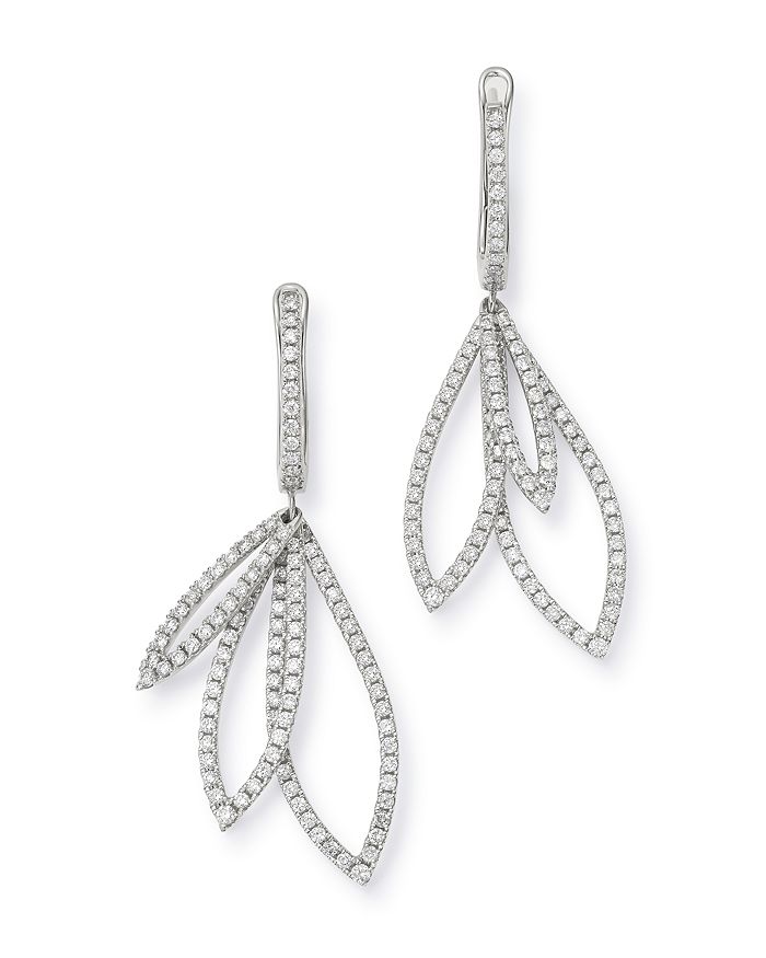 Bloomingdale's Diamond Overlapping Drop Earrings In 14k White Gold, 1.5 Ct. T.w. - 100% Exclusive