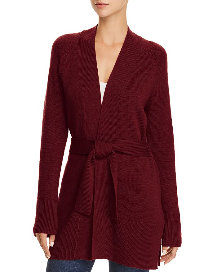 Theory Malinka Belted Cashmere Cardigan - 100% Exclusive In Deep Cherry