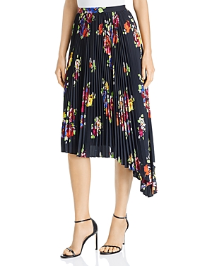 KATE SPADE KATE SPADE NEW YORK RARE ROSES PLEATED ASYMMETRIC SKIRT,NJMUA722