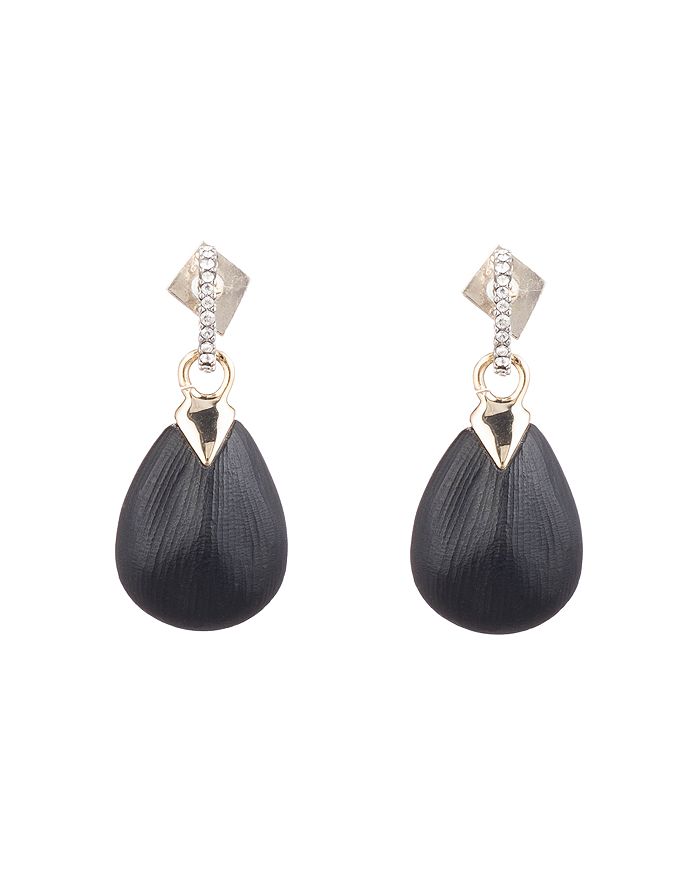 Alexis Bittar Modern Georgian Crystal Teardrop Earrings In Black