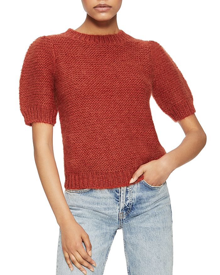 ANINE BING NICOLETTE PUFF-SLEEVE PULLOVER SWEATER,AB46-097-07