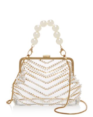 Zac Posen Amelia ? RARE Frosty Clear Crossbody Bag with Faux Pearls Used  Once