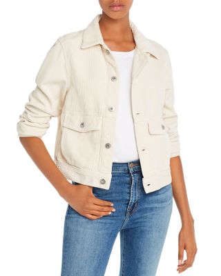AG - Workwear Cropped Corduroy Jacket in Ivory Dust