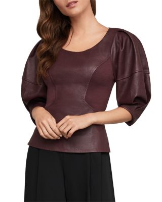 bcbg leather top