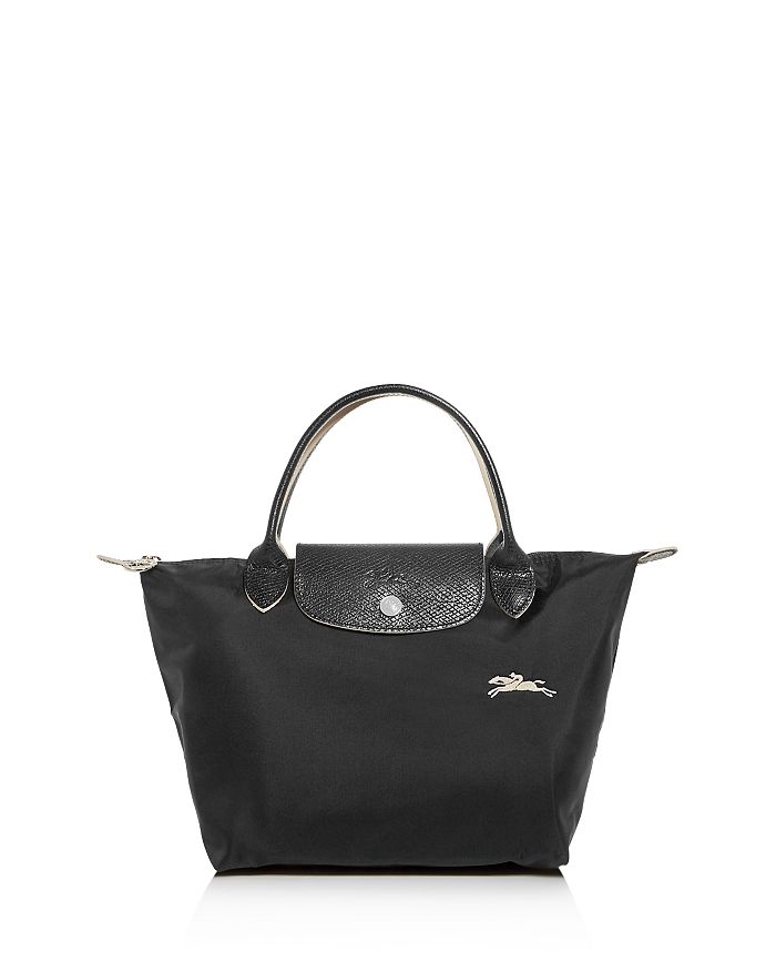 Longchamp Le Pliage Club Small Nylon Travel Bag In Black/silver