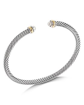 David Yurman - Cable Classic Bracelet with Cultured Freshwater Pearl and 18K Yellow Gold