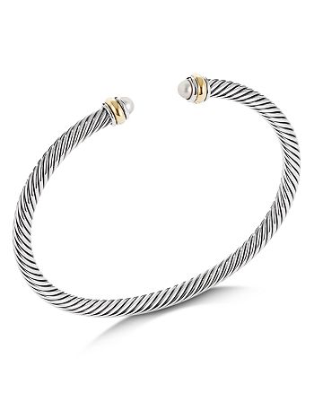 David Yurman - Cable Classic Bracelet with Pearl and 18K Yellow Gold