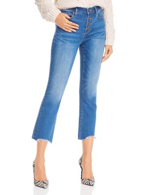 button fly cropped jeans