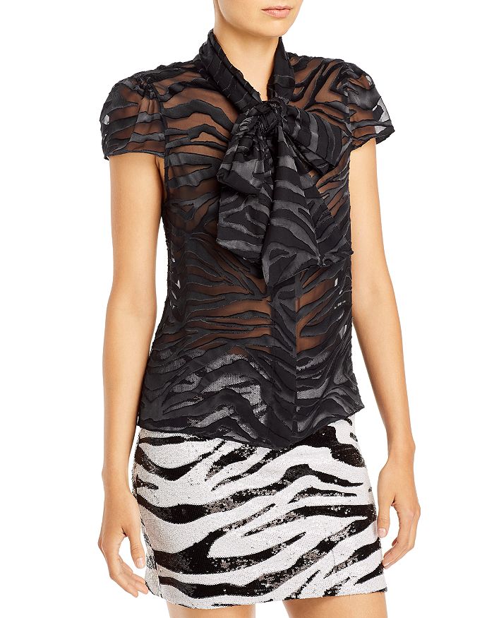 Alice and Olivia Jeannie Bow-Collar Blouse | Bloomingdale's