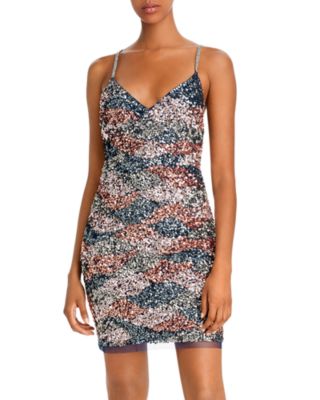 Aidan by Aidan Mattox Scalloped Sequin Cocktail Dress | Bloomingdale's Women