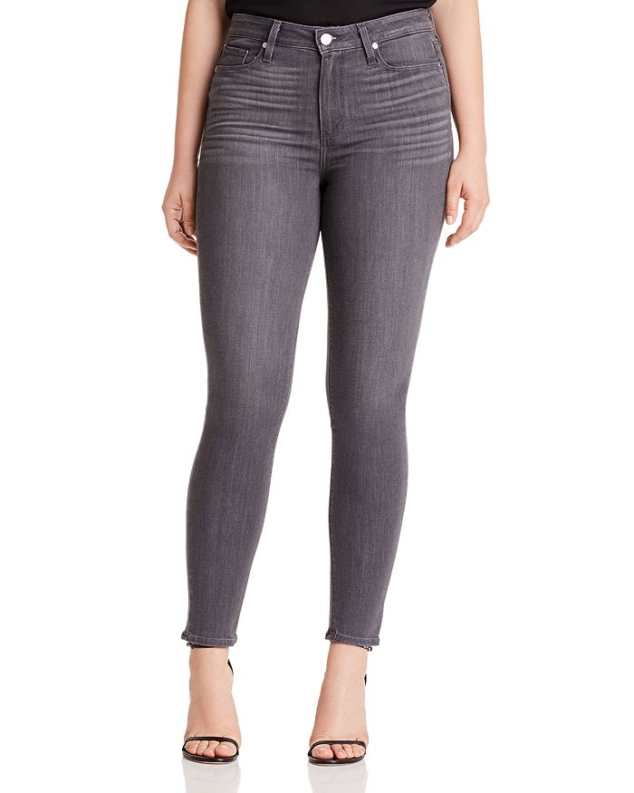 Paige Hoxton High Rise Ankle Skinny Jeans In Gray Peaks