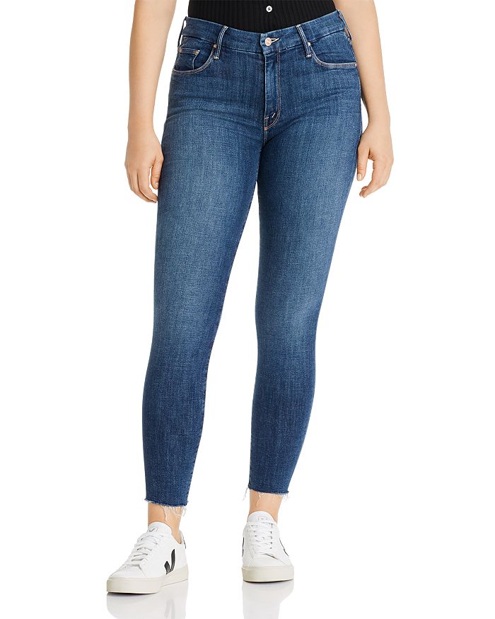 MOTHER The Looker Ankle Fray Skinny Jeans in Girl Crush
