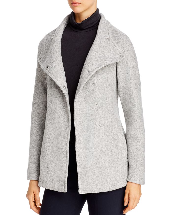 Vero Moda Myra Brushed Melange Wrap Jacket In Light Gray Melange