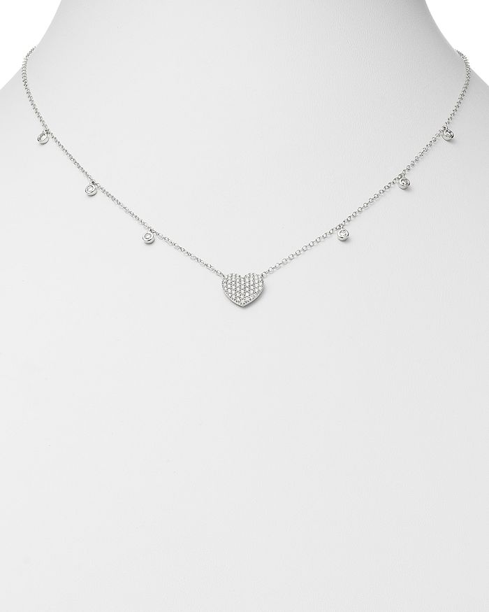 Bloomingdale's Diamond Heart Pendant Necklace In 14k White Gold, 0.50 Ct. T. W. - Exclusive In White