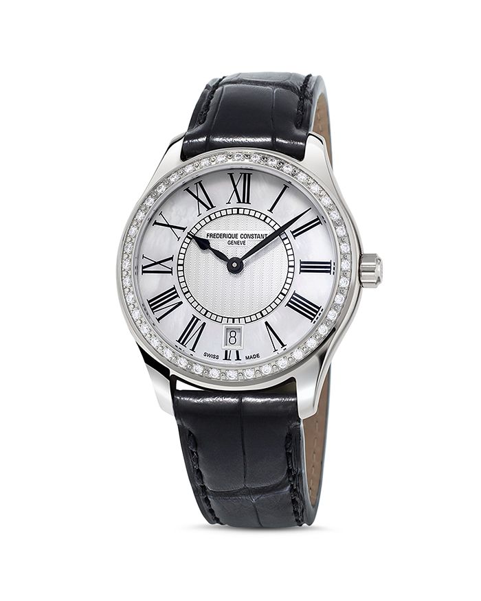 Frederique Constant Classic Quartz Watch, 36mm In White/black