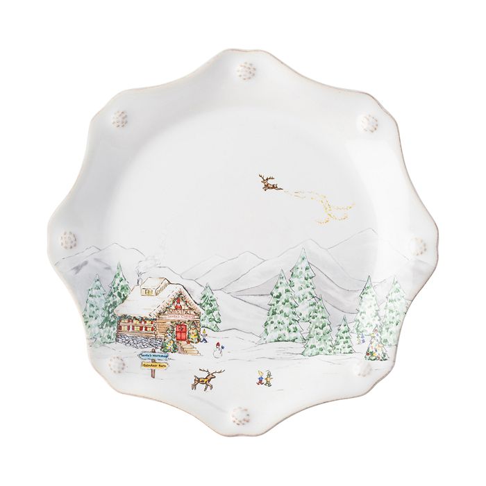 Juliska Berry & Thread North Pole Scalloped Dessert/salad Plate, Set Of 4 In Multi
