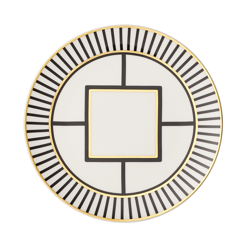 Villeroy & Boch Metro Chic Salad Plate Stripe Rim In Gold