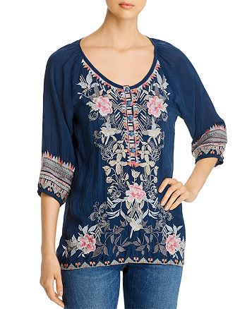 Johnny Was Mari Embroidered Blouse | Bloomingdale's