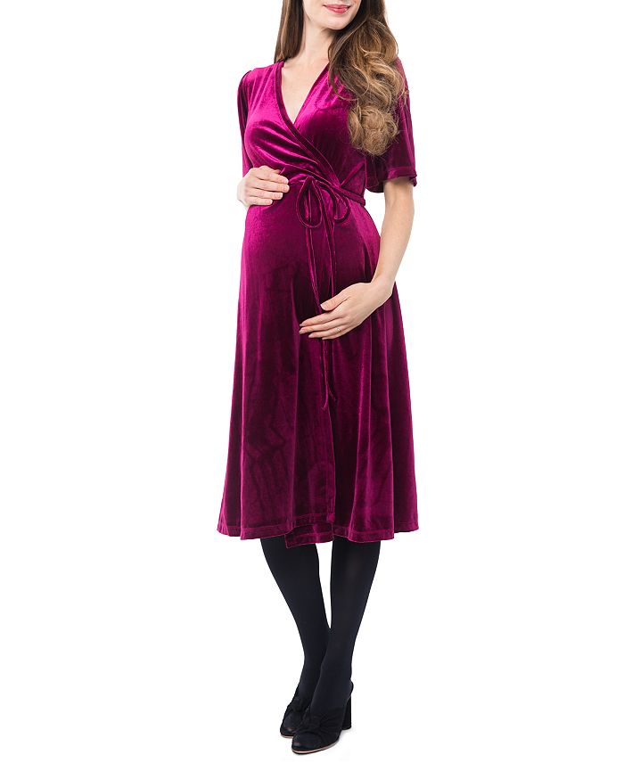 Dual Bloom Maternity and Nursing Wrap Dress main image 1