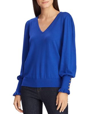 Ralph Lauren Button-Cuff Sweater | Bloomingdale's