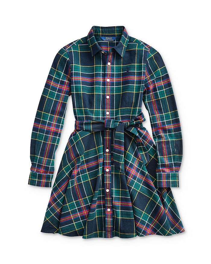 Ralph Lauren Girls' Plaid Shirt Dress Big Kid Bloomingdale's