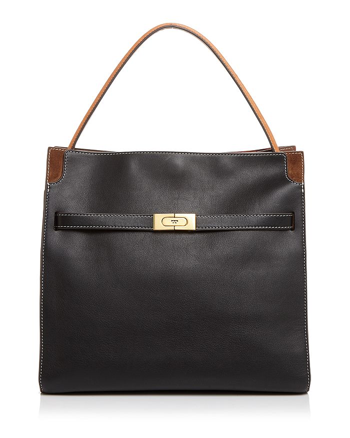 Tory Burch Lee Radziwill Double Bag Satchel In Black/gold | ModeSens