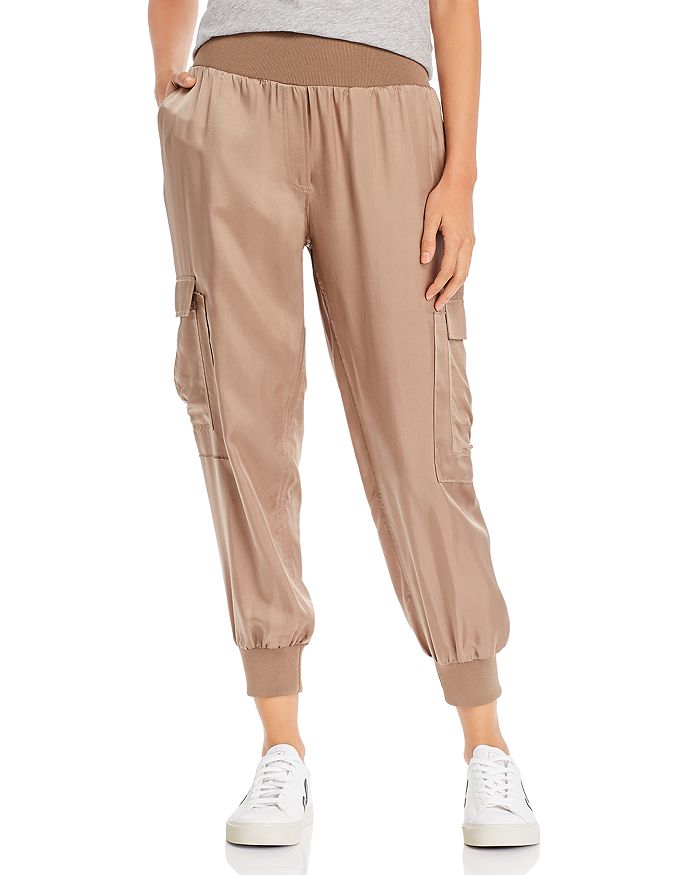 Cinq À Sept Giles High-waist Jogger Pants In Pewter