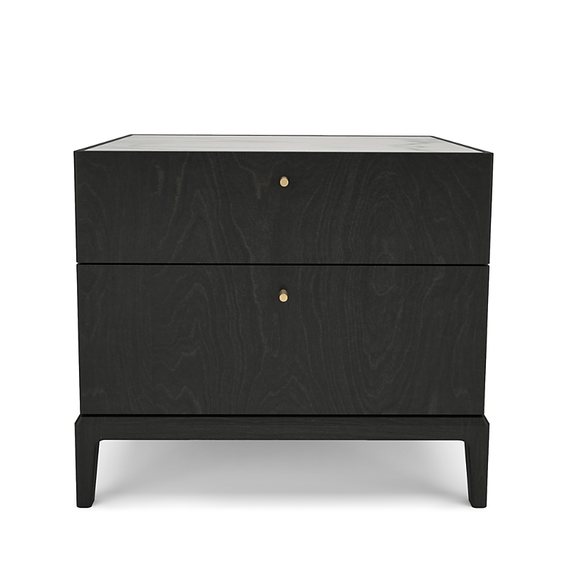 Huppe Hemrik 2-drawer Large Nightstand In Blackened Birch/ Ceramic