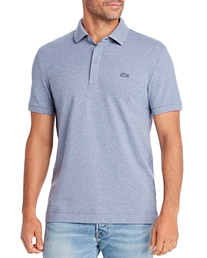 Lacoste Stretch Cotton Paris Regular Fit Polo Shirt In Light Blue Chine
