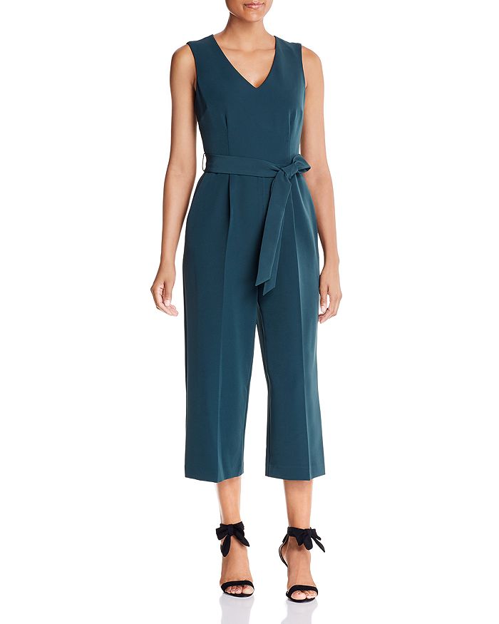 Vince Camuto Cropped Wide-leg Jumpsuit In Dark Willow