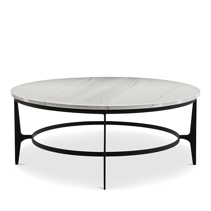 Shop Bernhardt Avondale Round Cocktail Table In Marble