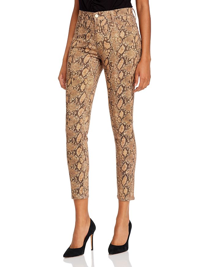FRAME LE HIGH CROP SKINNY JEANS IN COATED PYTHON,LHKCCP119P