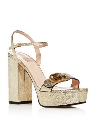 gucci gold heeled sandals