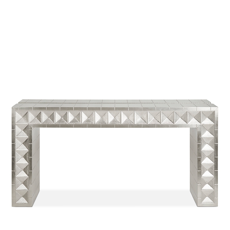 Jonathan Adler Talitha Waterfall Console Table In Grey/nickel