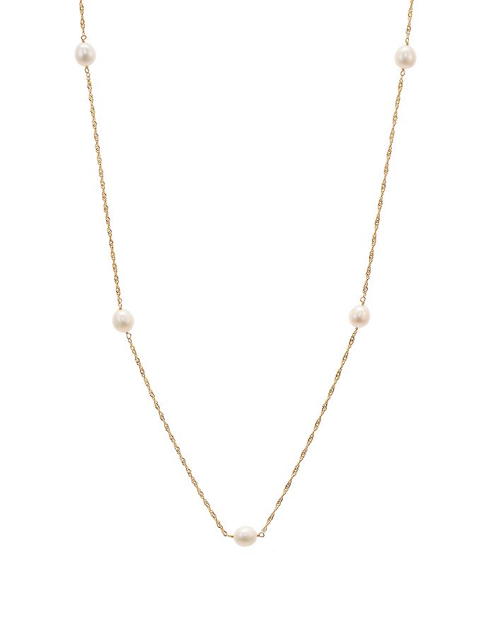 ARGENTO VIVO CULTURED FRESHWATER PEARL STATION NECKLACE IN 18K GOLD-PLATED STERLING SILVER, 36.5,826710GPRL