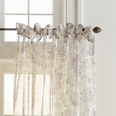 Westport Floral Tie-Top Sheer Curtain Panel
