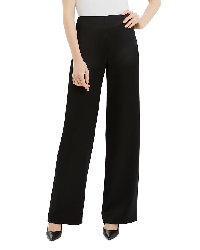 Theory Crepe Satin Clean Wide Leg Pants In Black | ModeSens