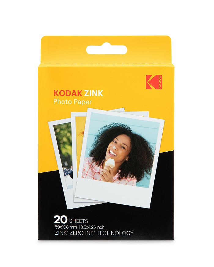 Kodak Zink Photo Paper, 3.5 X 4.25, Pack Of 20