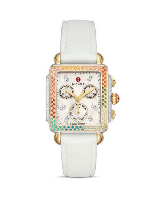 MICHELE Carousel Two Tone Diamond Chronograph Watch 33mm x 35mm