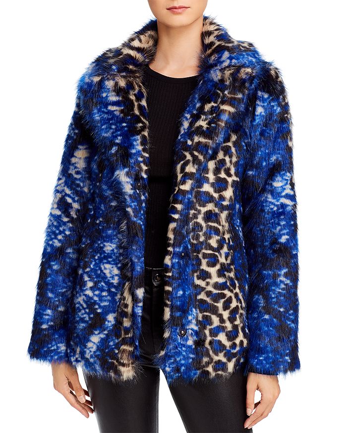 GUESS Animal Print Faux Fur Jacket Bloomingdale's