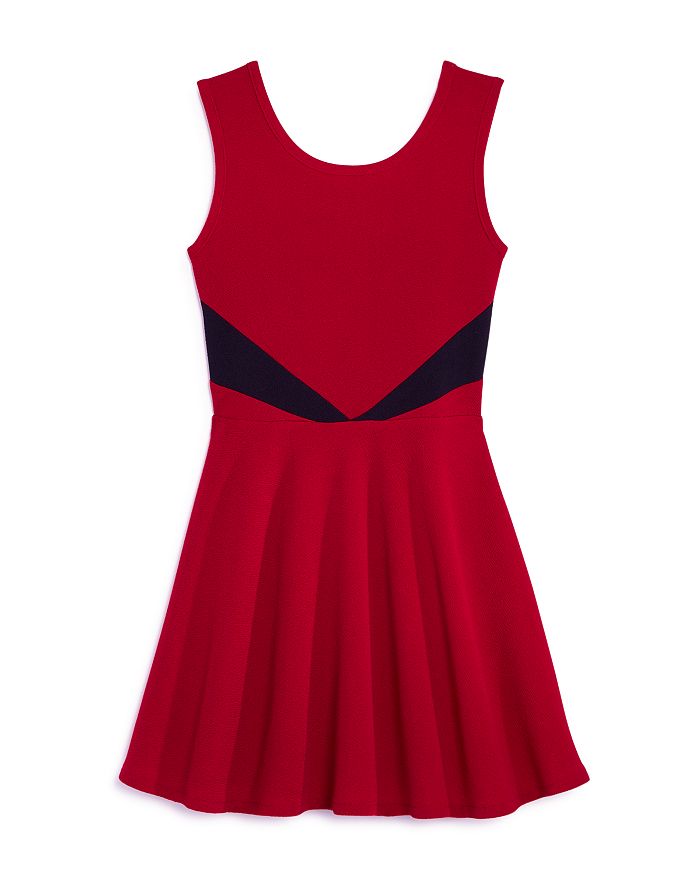 Aqua Girls' Contrast Fit-and-flare Dress, Big Kid - 100% Exclusive In Red