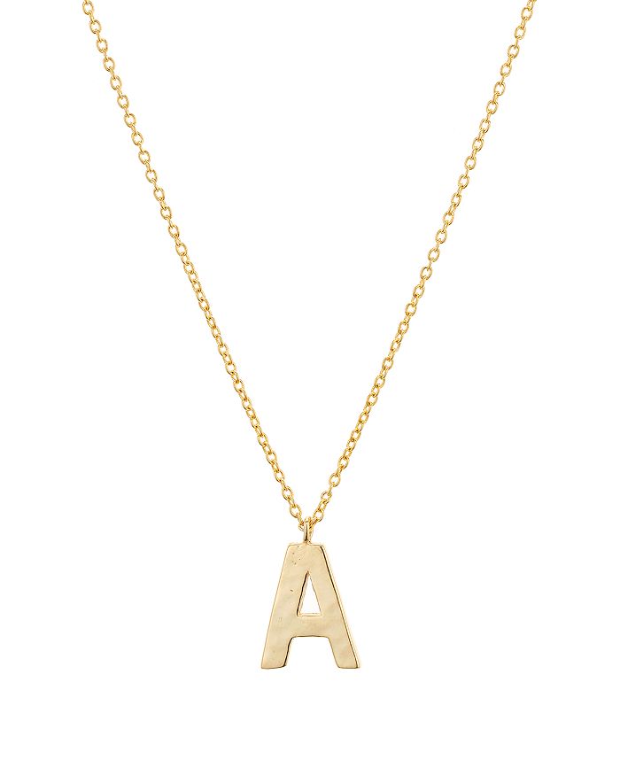 Argento Vivo Hammered Initial Pendant Necklace In 18k Gold-plated Sterling Silver, 18-20 In Gold A
