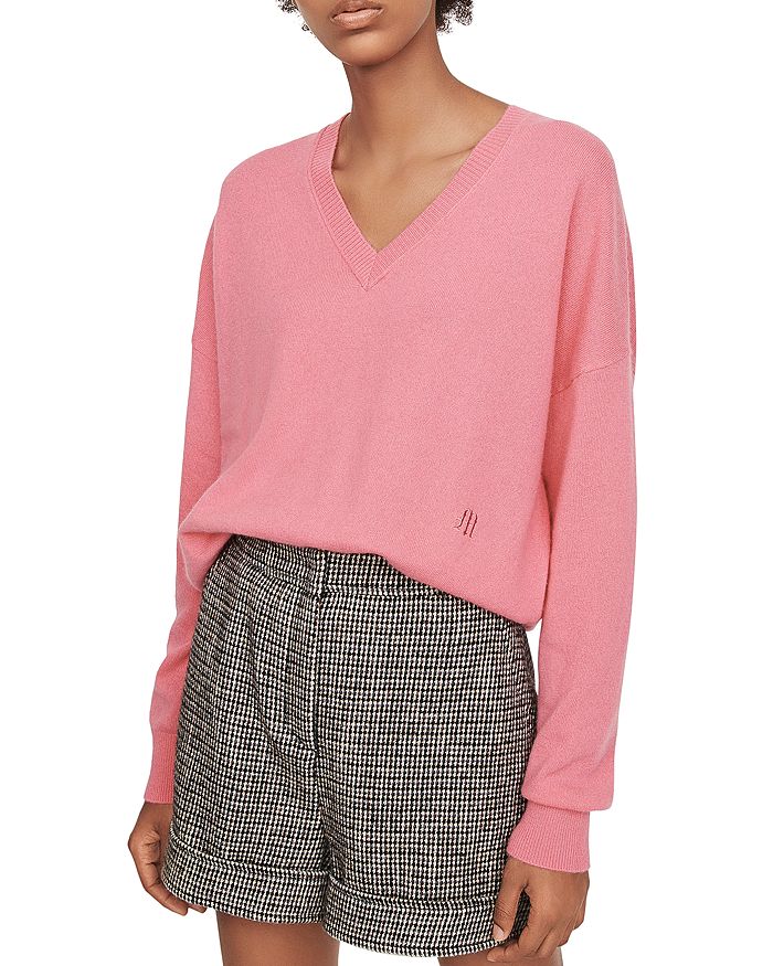 Maje Manon Cashmere Sweater In Malabar Pink