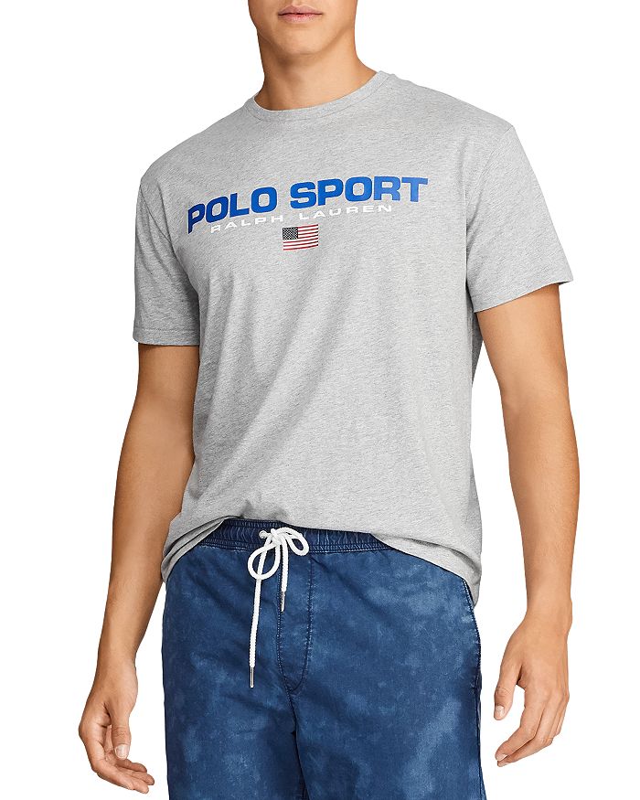 Polo Ralph Lauren Classic Fit Polo Sport Tee In Andover Heather Gray