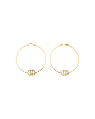 Gold GG-logo chain-link hoop earrings, Gucci