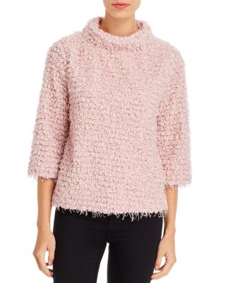 Vince Camuto Textured Fringe Sweater In 