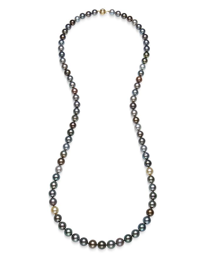 Bloomingdale's - Tahitian Cultured Black Pearl Strand Necklace in 14K Yellow Gold, 36" - 100% Exclusive